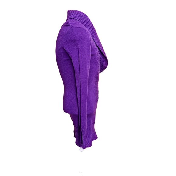 Jane Norman Sweater Dress / Tunic Solid Purple‎ Buckle Detail Size 10 - Picture 4 of 12